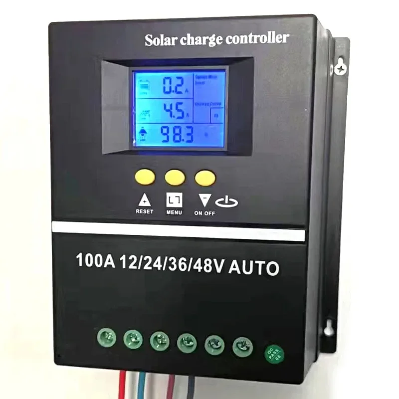 for 100A/80A/60A MPPT/PWM Solar Charge Controller 12V/24V/36V/48V Auto Controller Tools Solar PV Battery with LCD & Dual USB