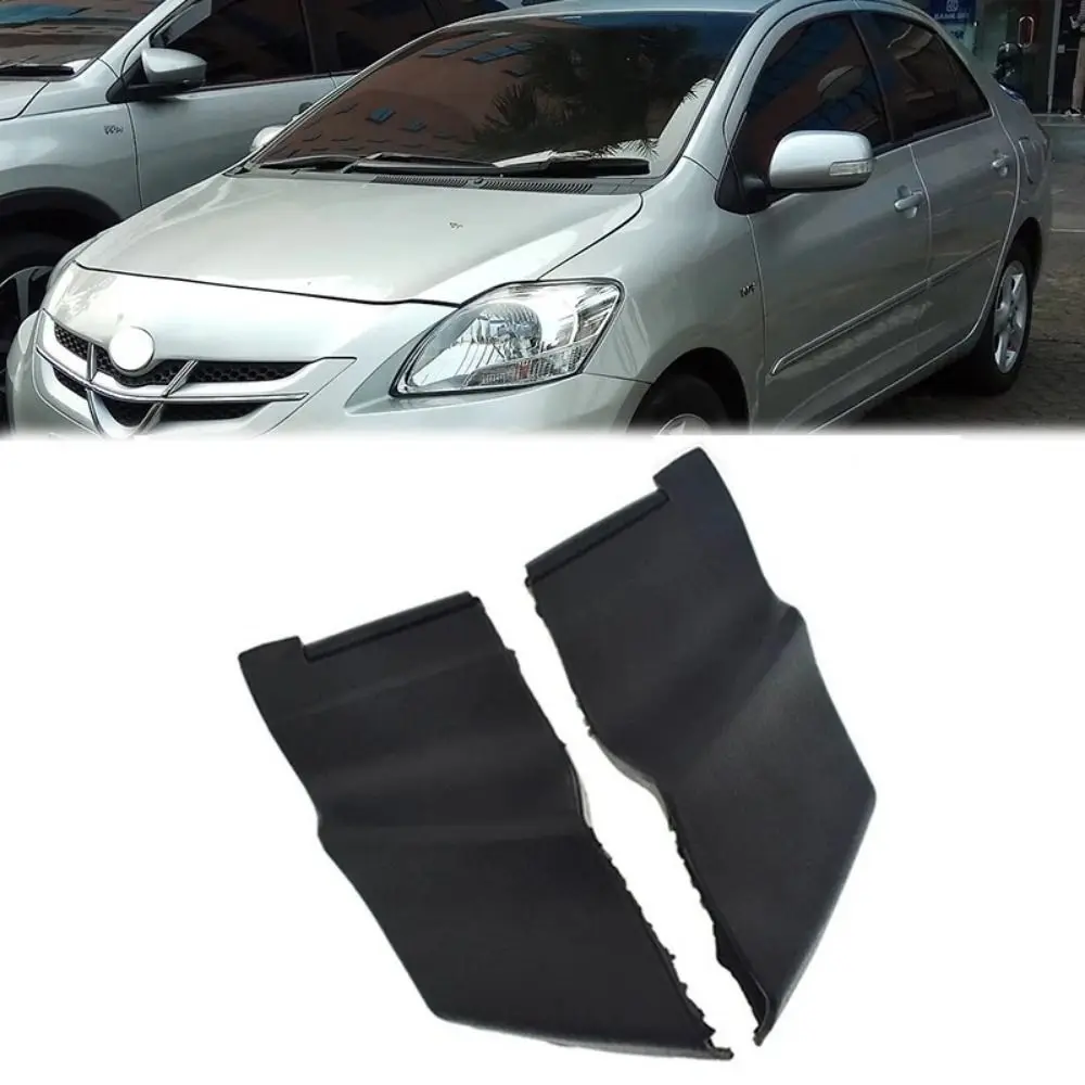 1 pair Plastic Car Wrap Corner Trim Left Right Front Windshield Wiper Side Trim Cover Black for Toyota Yaris 4 Doors 2006-2010