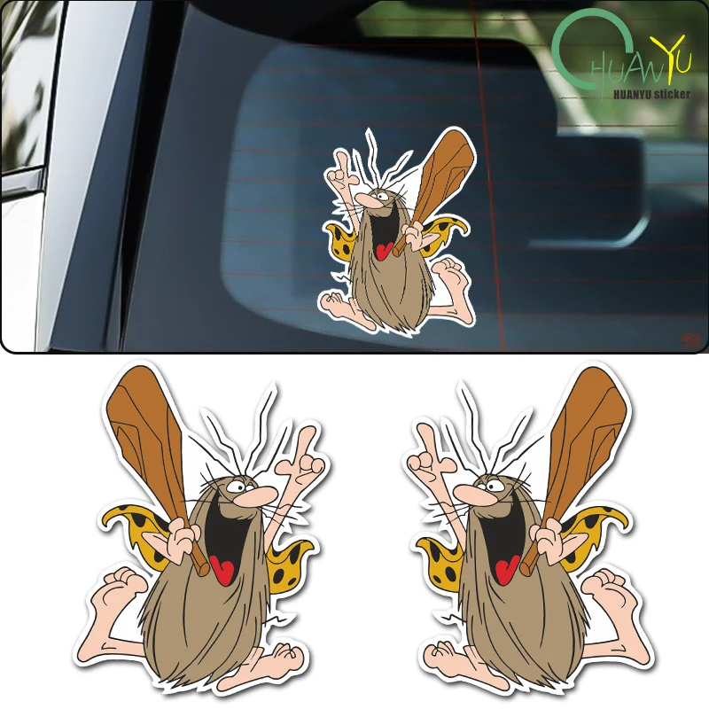 for Captain Caveman Cartoon Funny Car Stickers JDM Vinyl Car Wrap Waterproof Anime RV VAN 3D Fine Deca