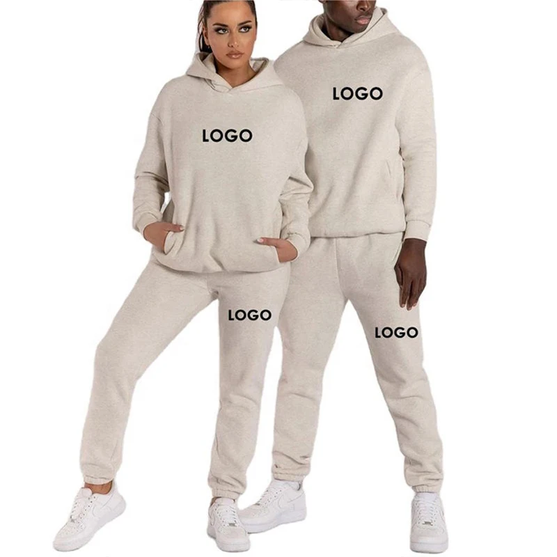 Customized Printed Men Tracksuit Women Hooded Sweatshirts and Jogger Pants Unisex Daily Casual Sports Long Sleeve Hoodies Suit