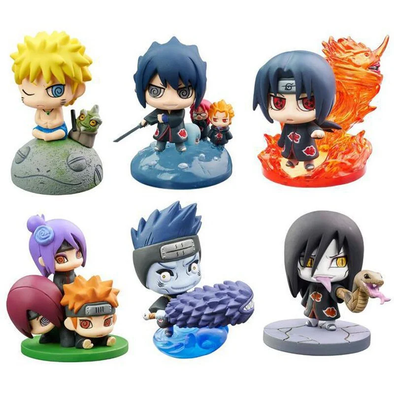 

New 6pcs/set Naruto Sasuke Uzumaki Kakashi Gaara Action Figure