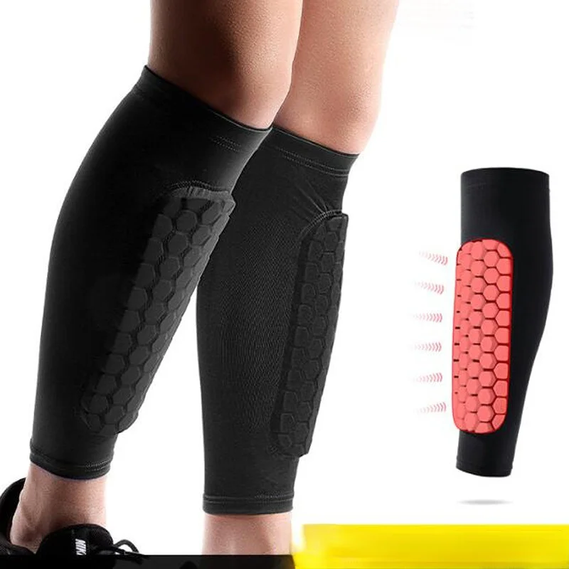 1 piece Honeycomb Soccer Shin Guards Football Shields Sports Legging Shinguards Leg Sleeves Protective Gear Shank Protector