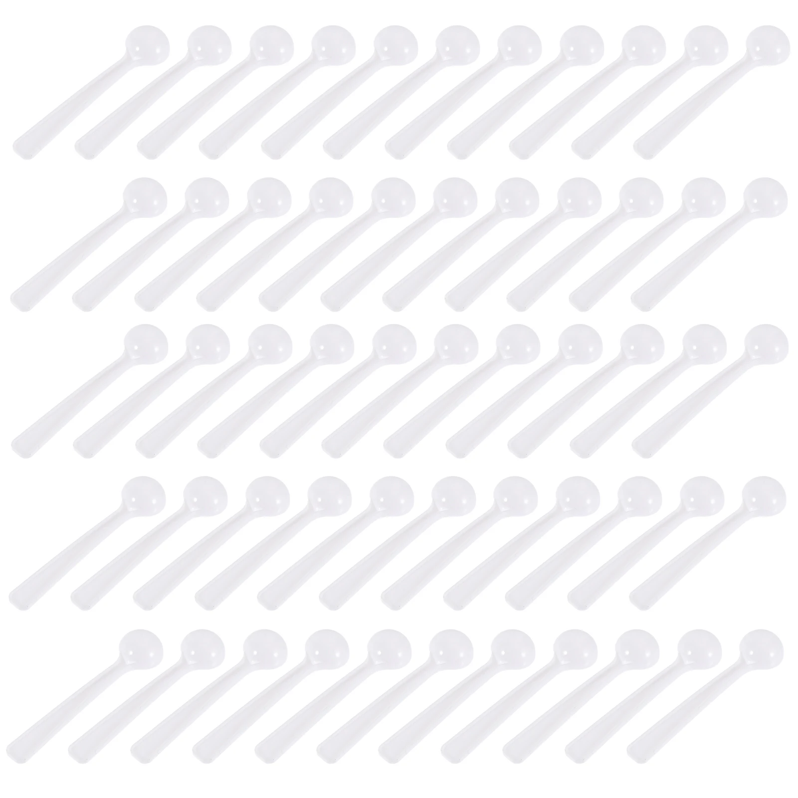 

100 Pcs Measuring Scoop Tiny Spatulas Long Handle White Color Family Restaurant Coffee Shop Kitchen Bar