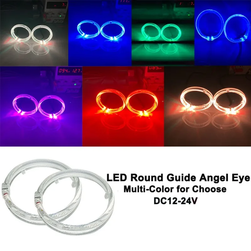 80mm 95mm 105mm 110mm LED Guide Angel Eye Round Halo Ring For 2.5 3.0inch LED Headlight Fog Lamp Day Light Car Accessories