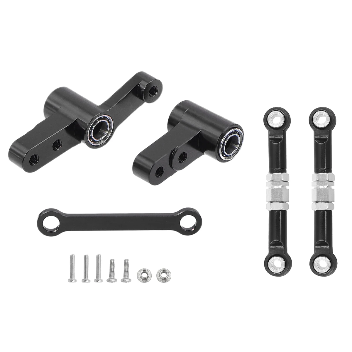 CNC Aluminum Steering Group Assembly With Bearings Link Tie Rod For 1/14 MJX 14209 14210 RC Car Metal Modification Upgrade Parts