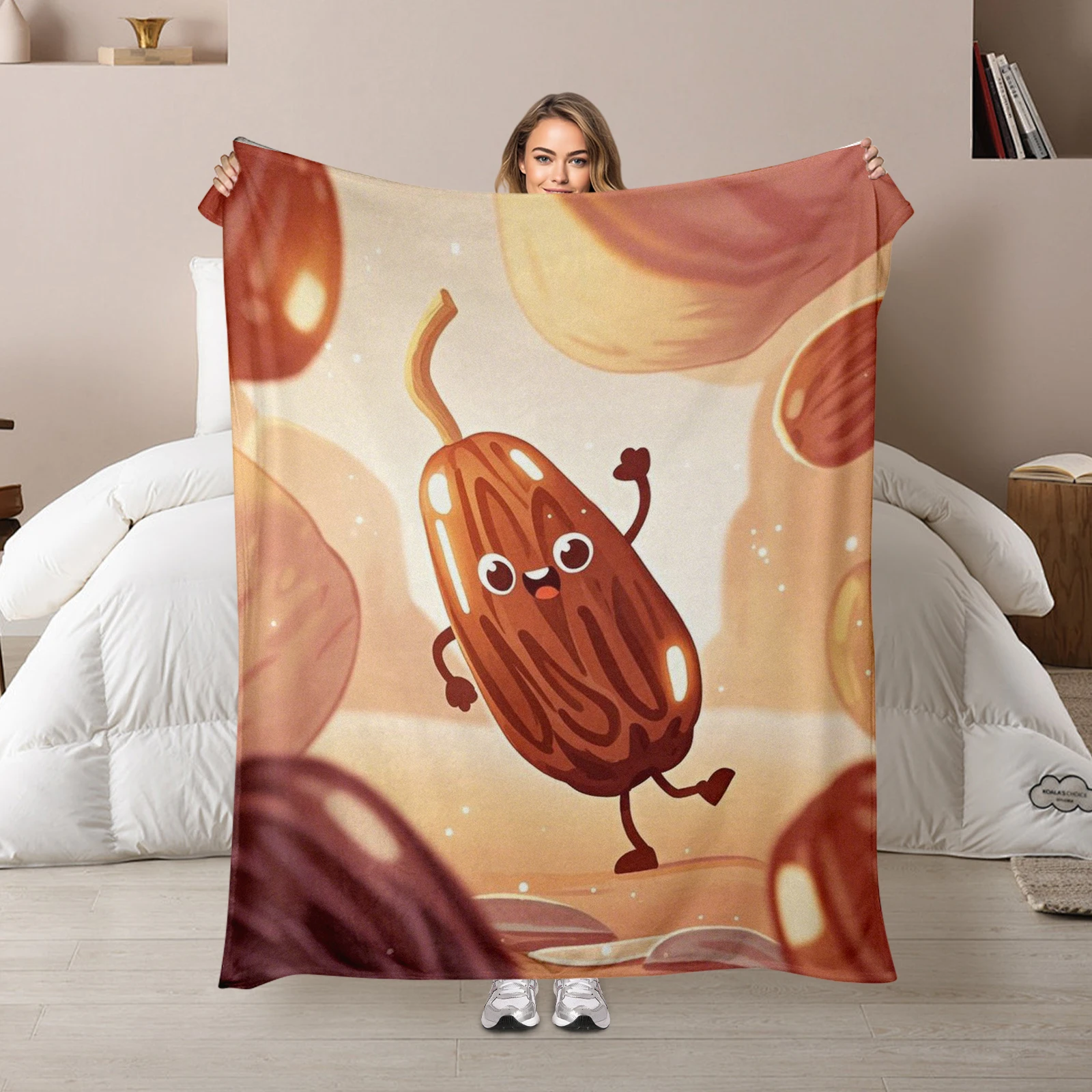 Memorial Blanket Featuring Anthropomorphic Cartoon Dates Ideal For Family Gatherings Or Kids Birthdays