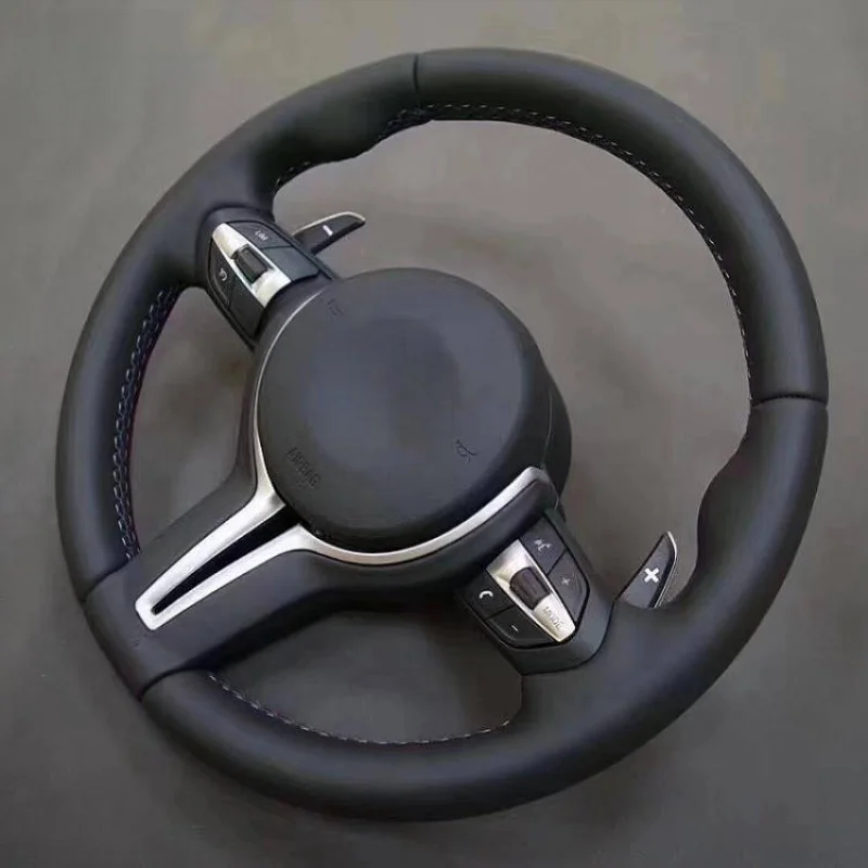 T-Back Pure Leather Steering Wheel Suitable for BMW Old and New F Chassis Model Modification Cross-Border Supply