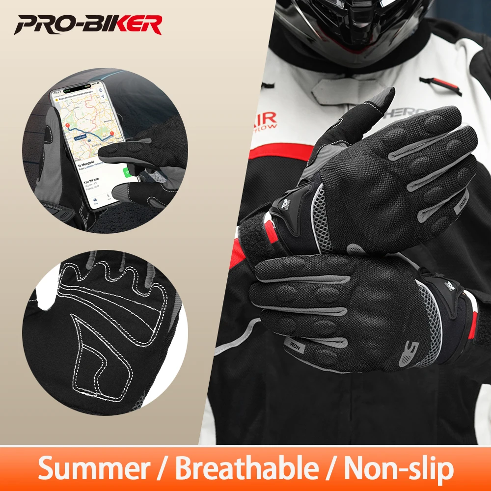 

Мотоциклетные перчатки для мужчин и женщин, полнопальцевые, с сенсорным экраном, для мотокросса, нескользящие, износостойкие.