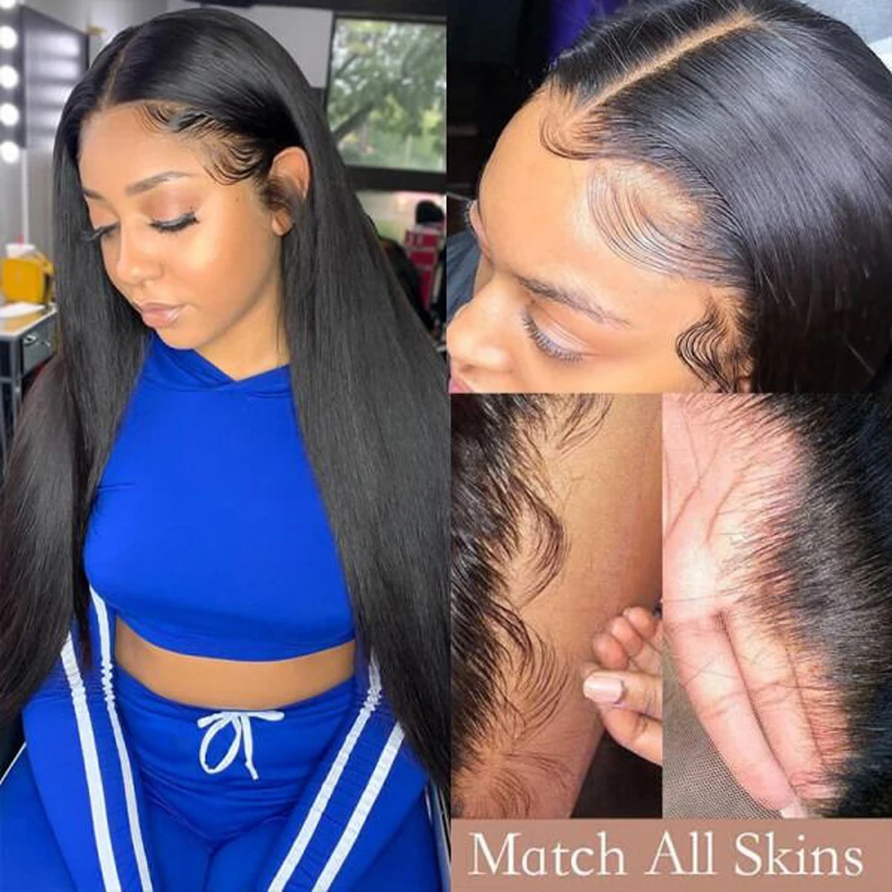 Straight Human Hair 13x4 Lace Frontal Closure Only Pre Plucked Invisible Lace Melt Skins Free Part Ear to Ear Frontal Extensions
