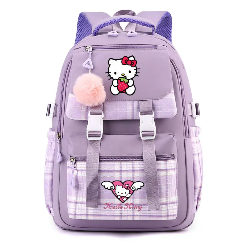 mochilas hello kitty Printing School Bags Canvas Backpack For Teens Girls Large Capacity Travel Bag Mochila Birthday Gift