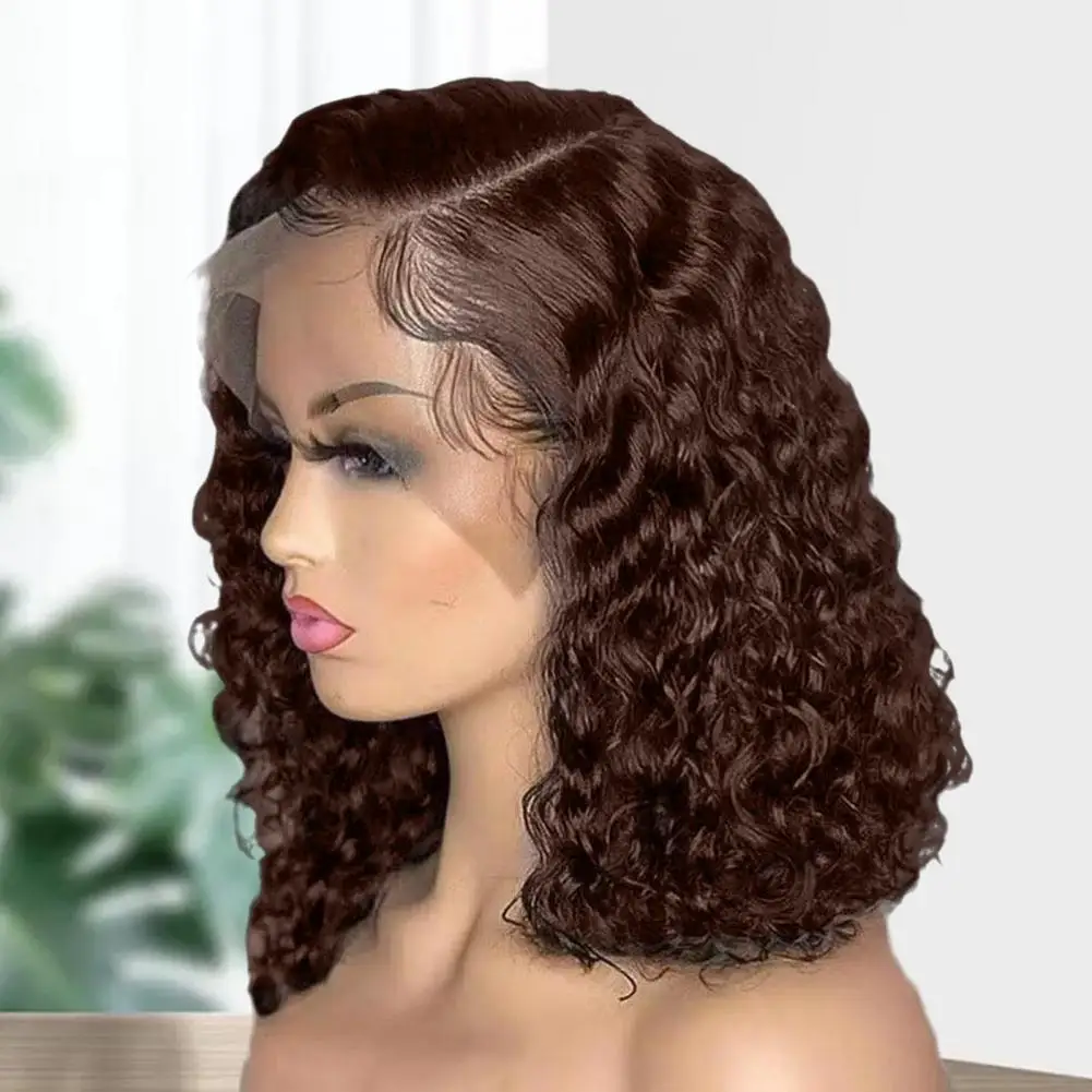 14/26Inch Korte Golvende Bob Pruiken Vrouwen Natuurlijk Ogende Synthetische Pruik Retro Wijn Rood Synthetisch Haar Schouderlengte Synthetisch Haar