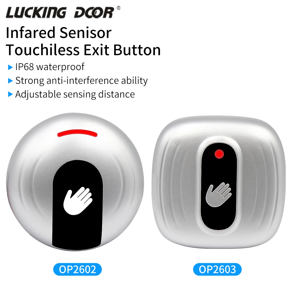 

Waterproof Infrared No Touch Exit Button 12V 36V Touchless Exit Release Switch Button for Electronic Door Access Control System