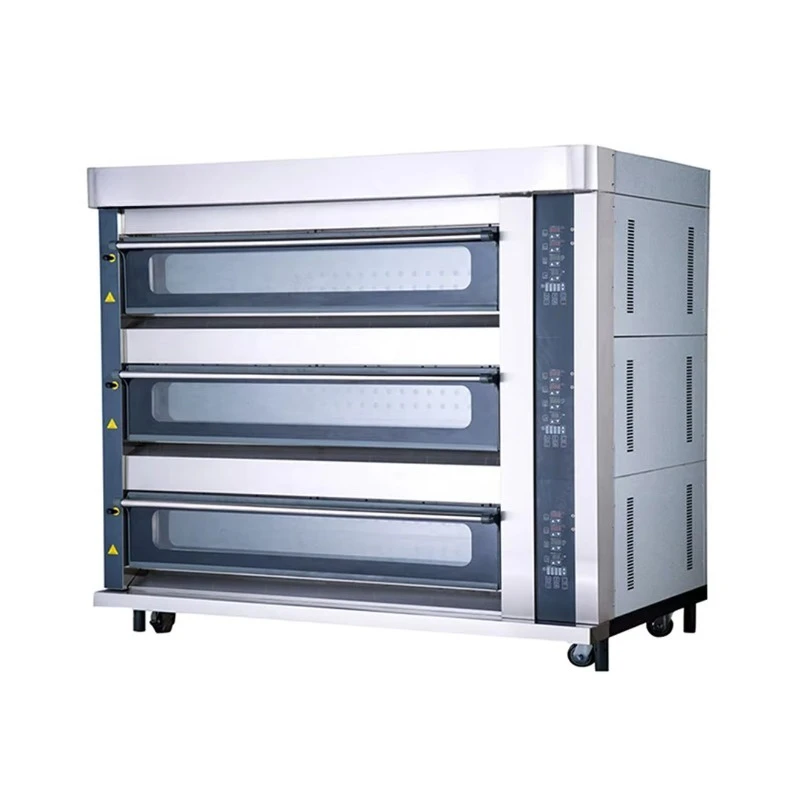 Commercial 220V Gas Pizza Oven 3 Deck 12 Trays for Bakery Catering Bread Bun Snack Baking High Speed Custom
