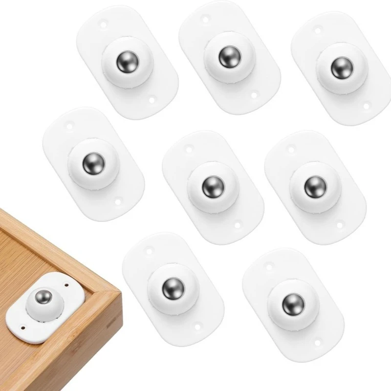 Universal Self-Adhesive Caster Wheels Rotating Ball-bearing Pulley Furniture Storage Box Trash Cabinet Swivel Casters Wheel