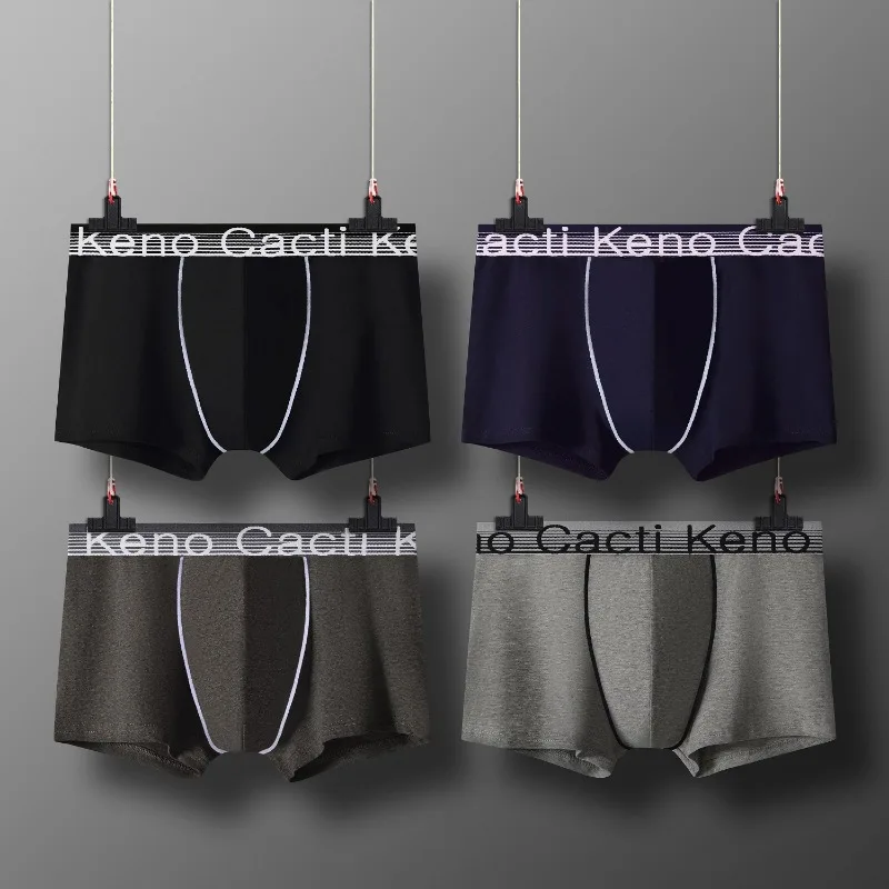 

New Large-size Boys' Boxer Shorts Men's Underwear Pure Cotton Breathable Mid-waist Boxers