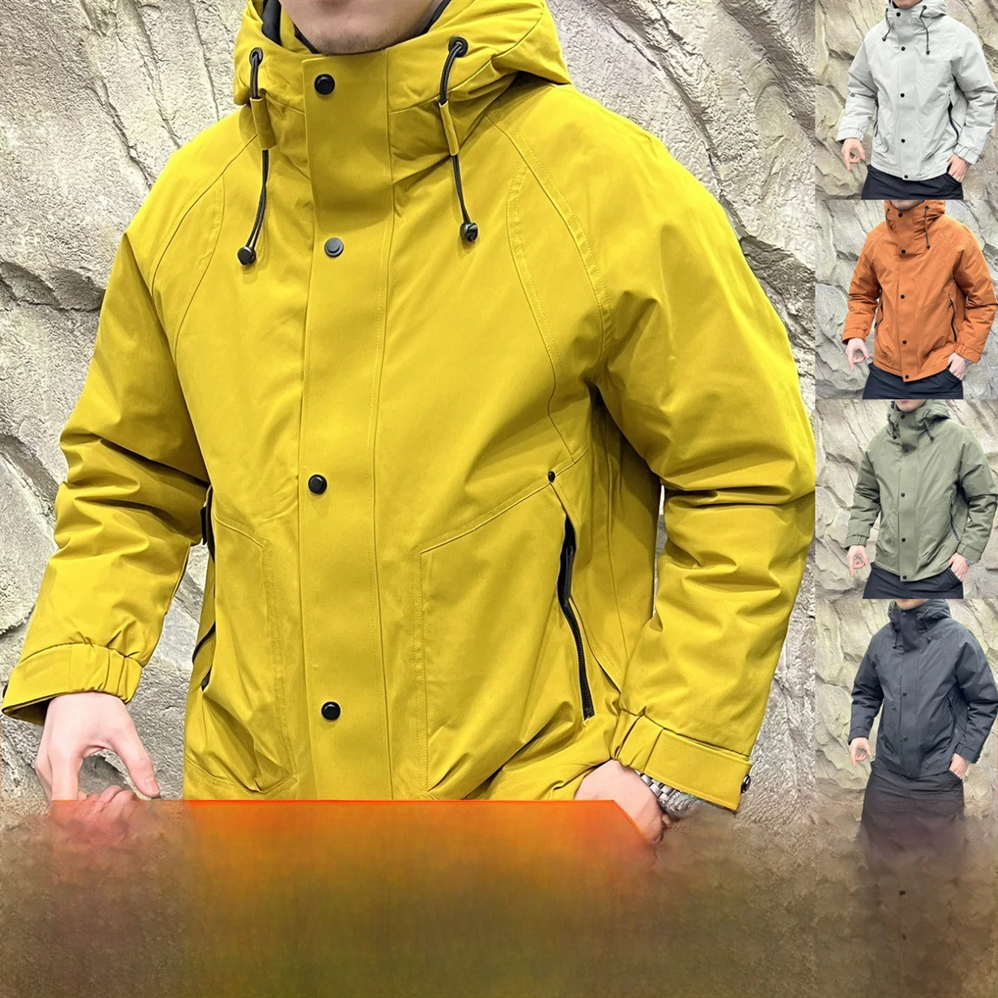 High-End Limited Edition Men's down Jacket Thickened Outdoor Warmth Rainproof Autumn Winter Duck down Coat Regular Fit Long S...