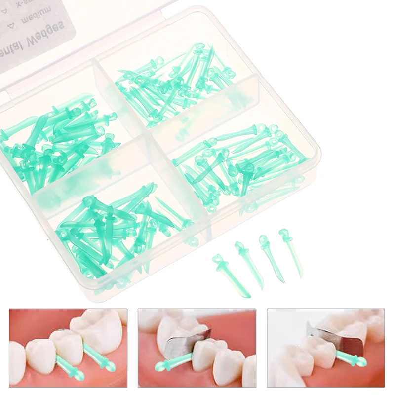 120Pcs Disposable Interdental Wedge Dental Light Curing Interdental Wedge Autoclave Oral Care Materials Multi-Spec