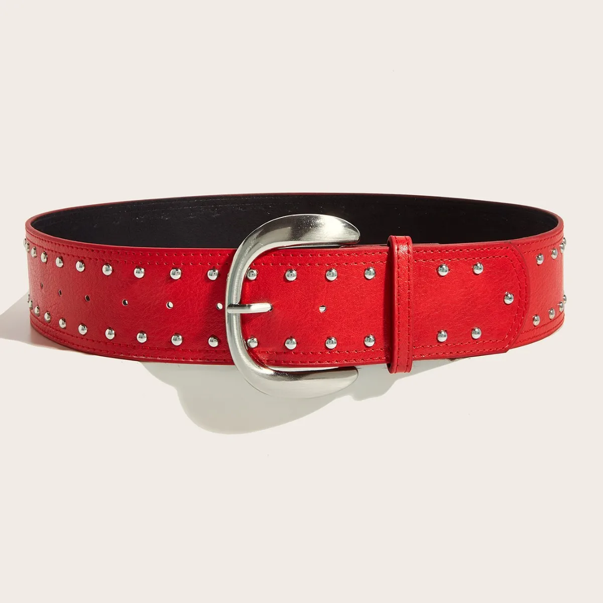 المرأة موضة برشام بولي Leather الجلود الشرير مشد الإناث Cummerbund معطف حزام فستان Decration حزام عريض J1357