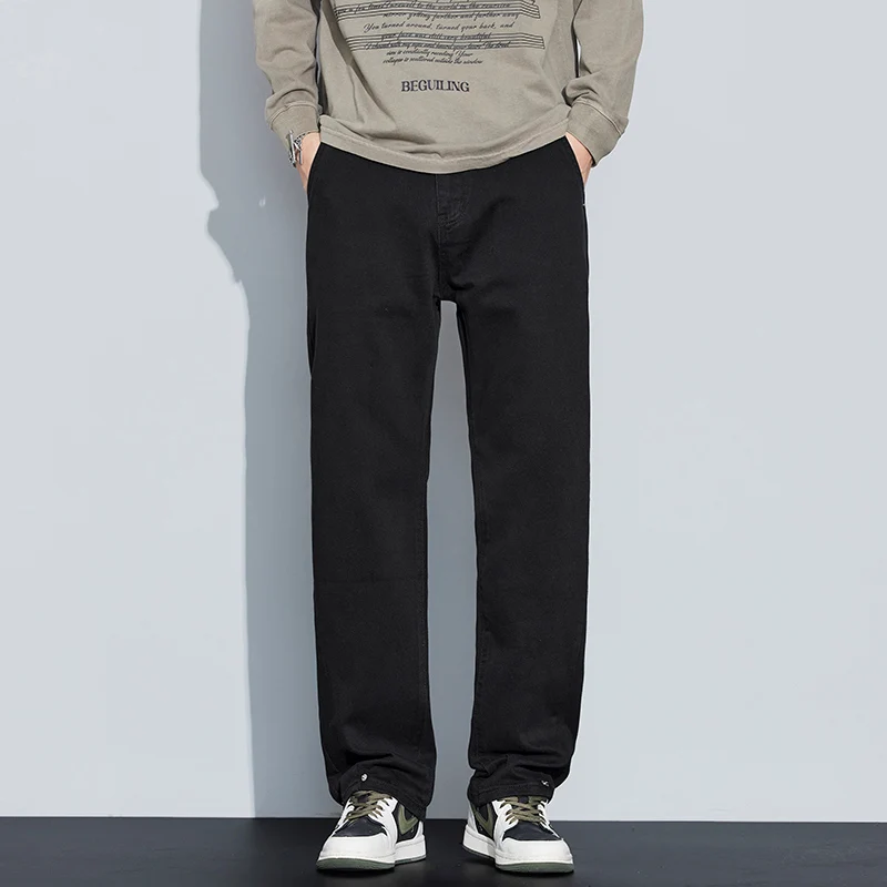 

Джинсы-клеш в американском стиле, мужские весенне-осенне-зимние свободные длинные брюки High Street, прямые джинсы для мужчин