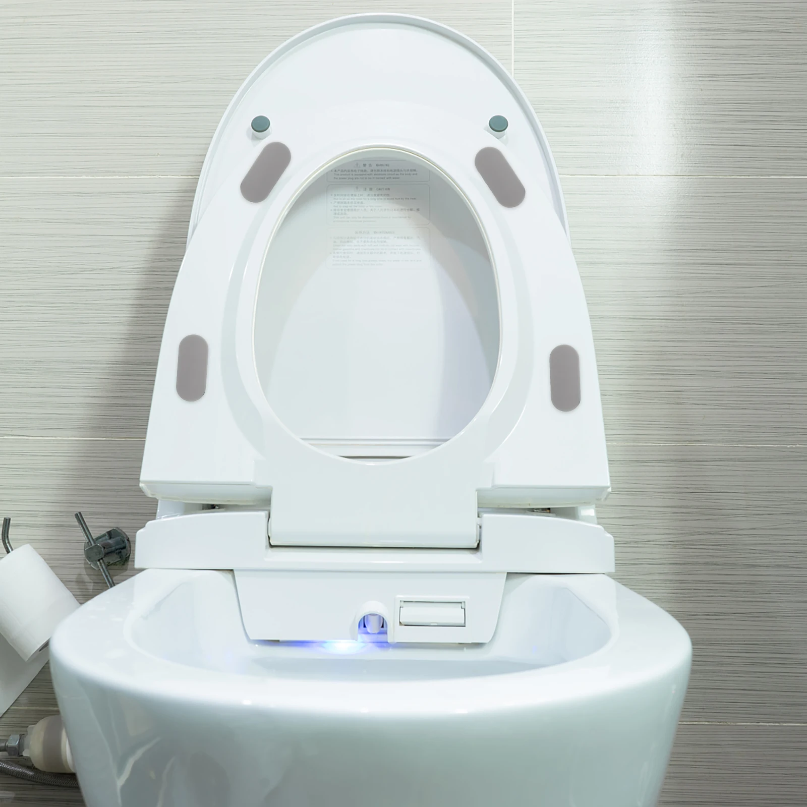 

4pcs D-Shaped Toilet Seat Gasket Potty Lid Cover Pads Plastic Triangular Cushioned Shockproof Bidet Compatible Toilet Parts