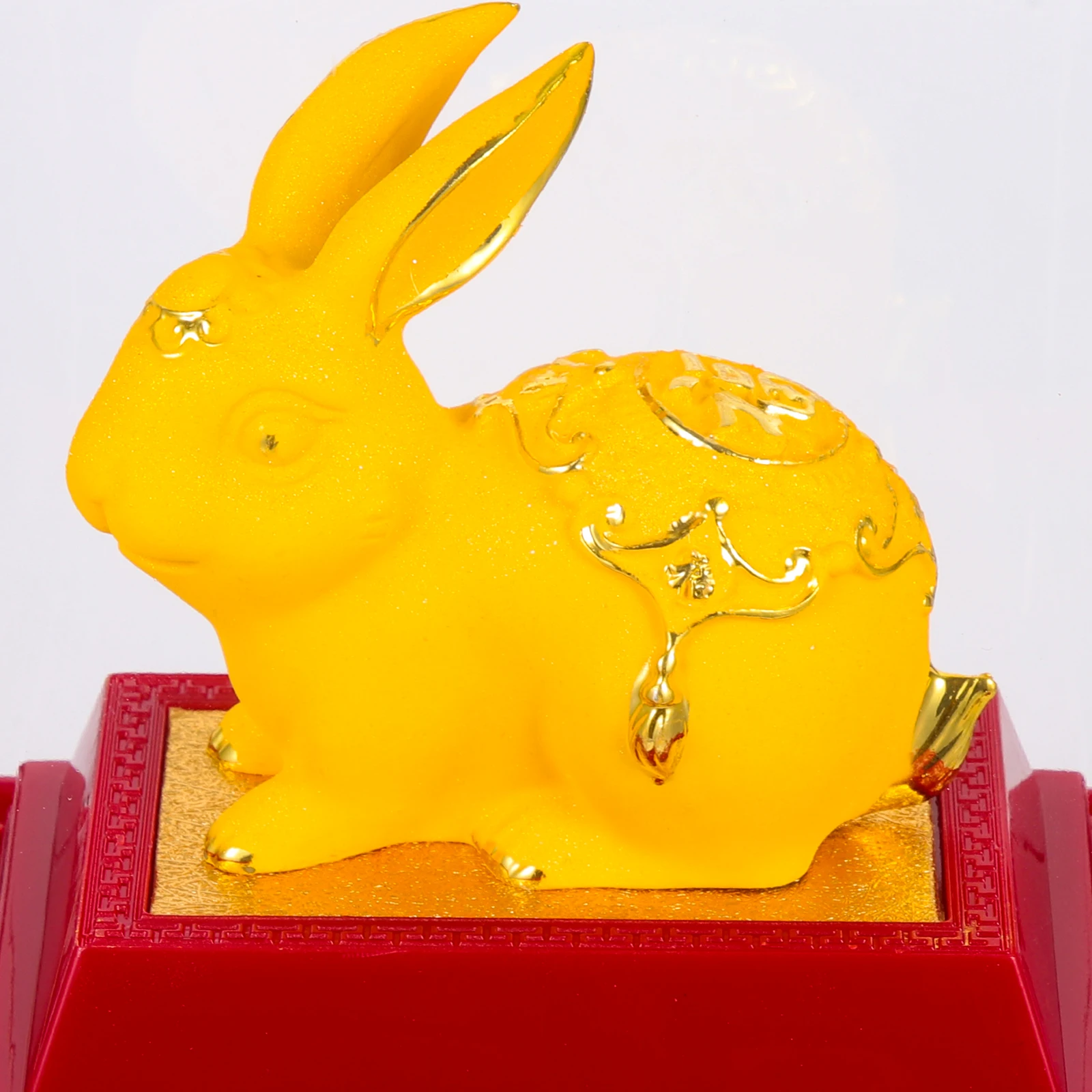 

Golden Rabbit Ornaments Zodiac Decor Decoration Statues Figurines Cartoon Bunny Design Home Resin Animal Cute