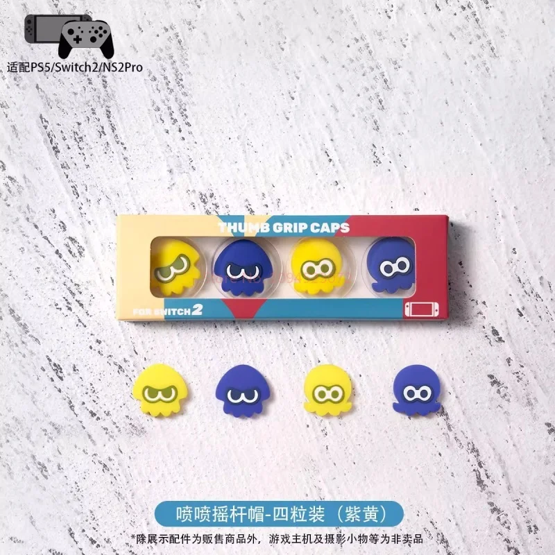 Thumb Grip Caps Splatoon Squid Glow In Dark Silicone Thumbstick Protective Cover Compatible For Switch 2 Ps5 Pro Xbox - view 5
