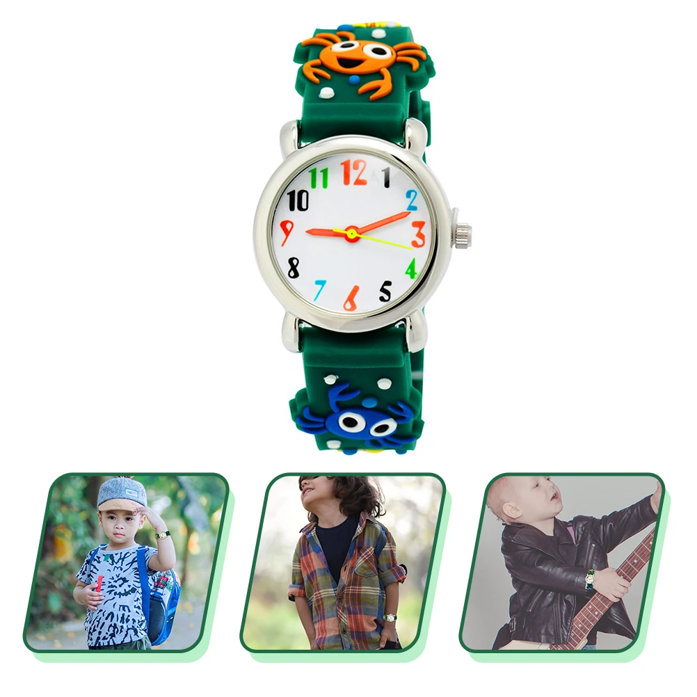 Cartoon Watches for Boys Kids Digital Wristwatch Crabs Pattern Light Weight Durable Quality Ocean Animals Design Children Watch