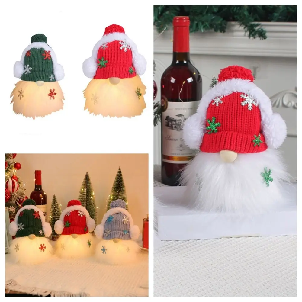 

Sprite Elf Gnome Lights Music Knitted Hat Glowing Gnome Glowing Doll Luminous With Lights Christmas Dwarf Decoration