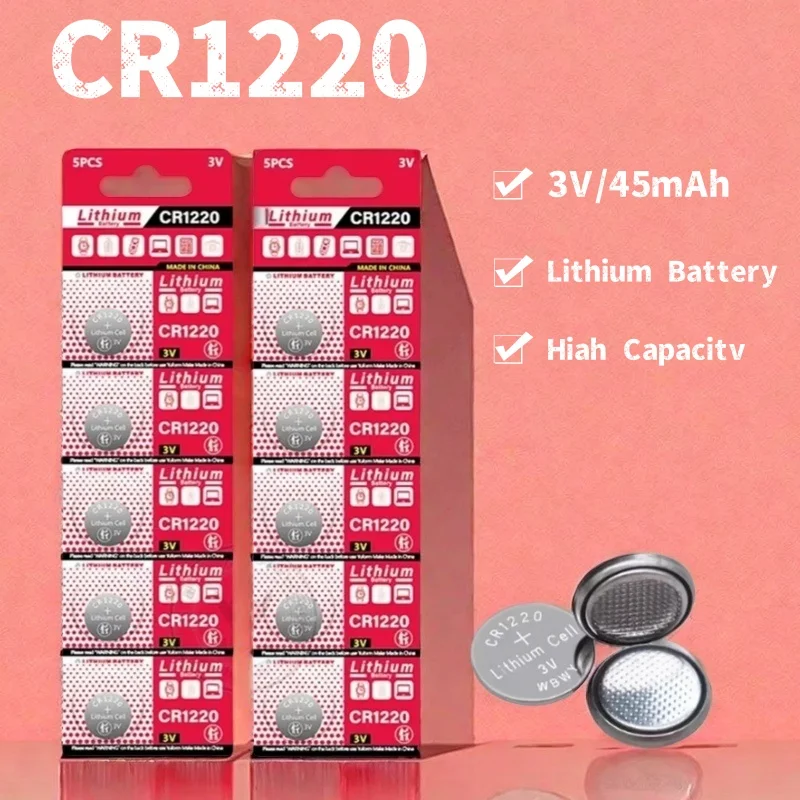 

3V CR1220 Lithium Battery CR 1220 LM1220 BR1220 KCR1220 Button Coin Cell for Toy Watch Scale Calculator Car Remote Control Mouse