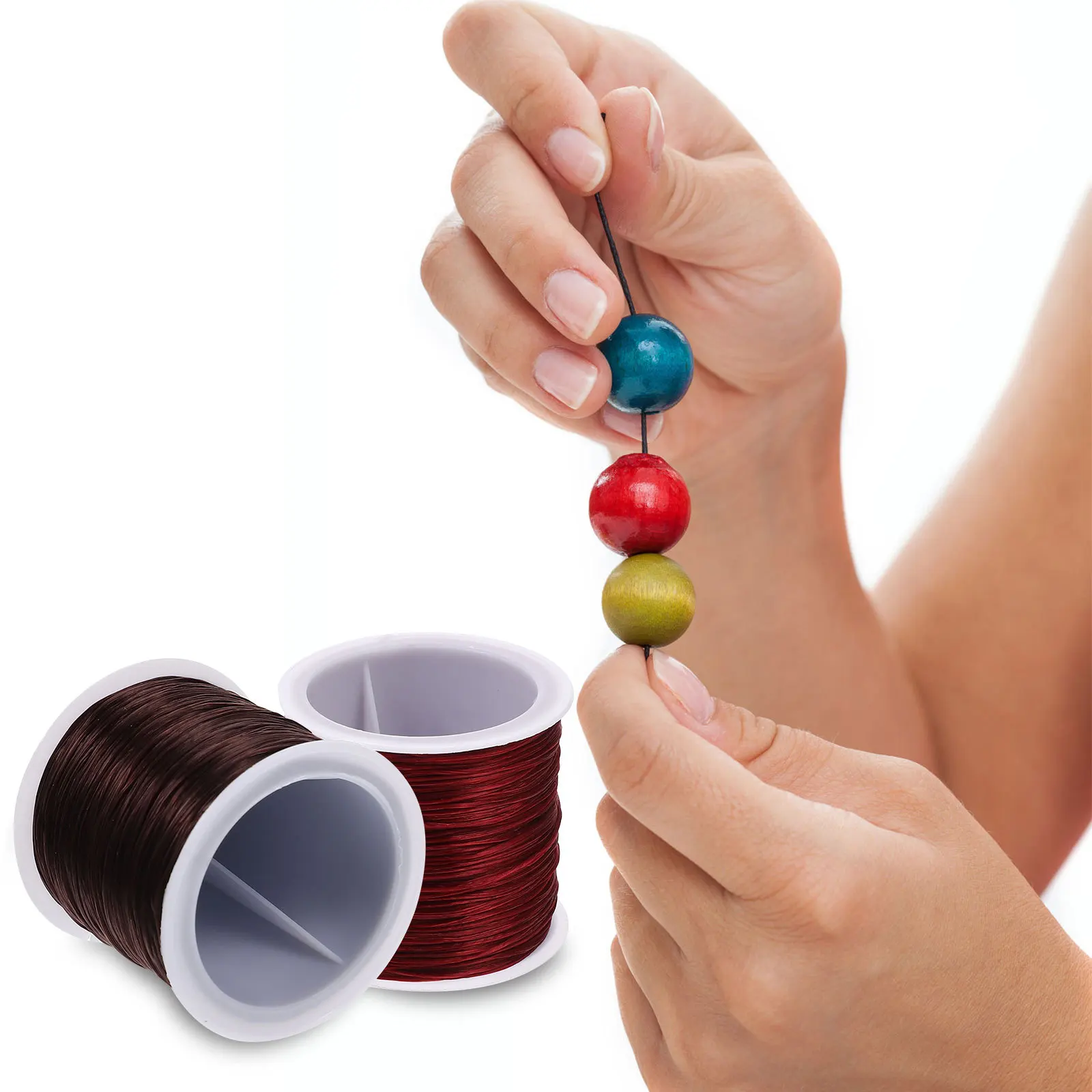 

4 Rolls Elastic Beading Cord for DIY Jewelry Making Stretch String Bracelet Necklace Craft Decorative Rope Supplies