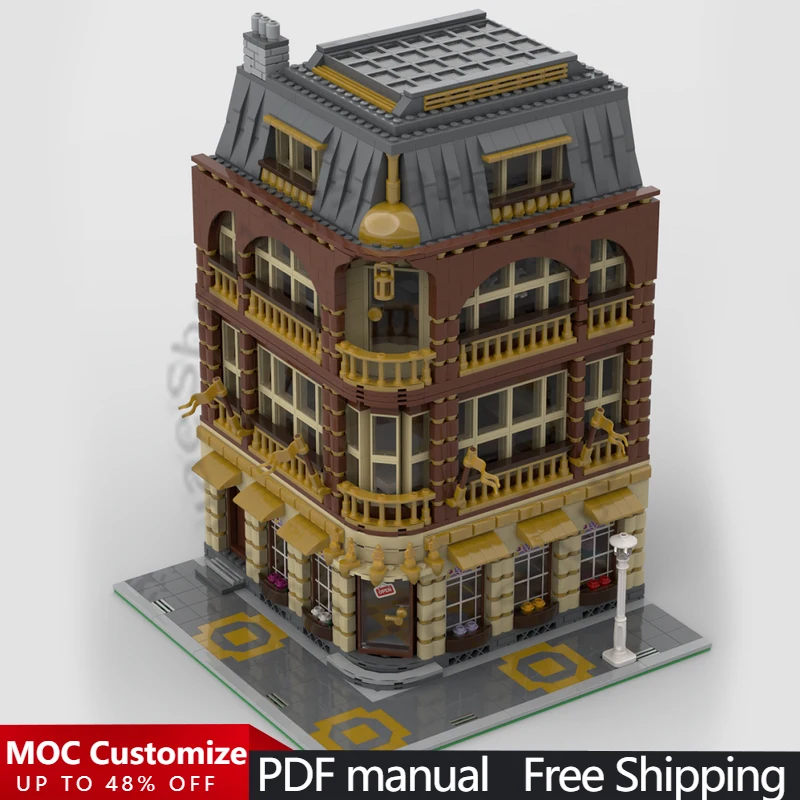 

2911 деталей, модульный конструктор, салон красоты, MOC, настраиваемый, модульное здание, развивающий, простой кирпичик, игрушка для самостоятельной сборки, подарок