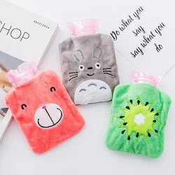 Cute Hot Water Bottle with Cartoon Soft Plush bouillotte Cover Portable Hand Warmer Girls Pocket Water Injection Hot Water Bag