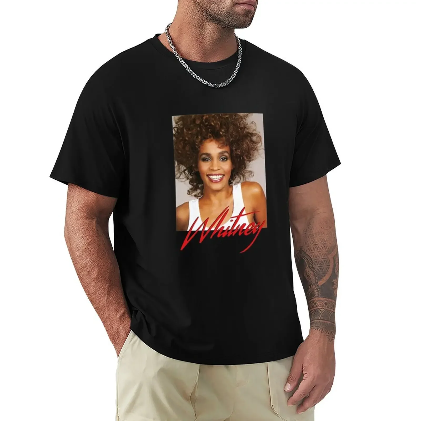 Whitney Houston Official Smile Vintage T-Shirt korean fashion hippie clothes mens white t shirts