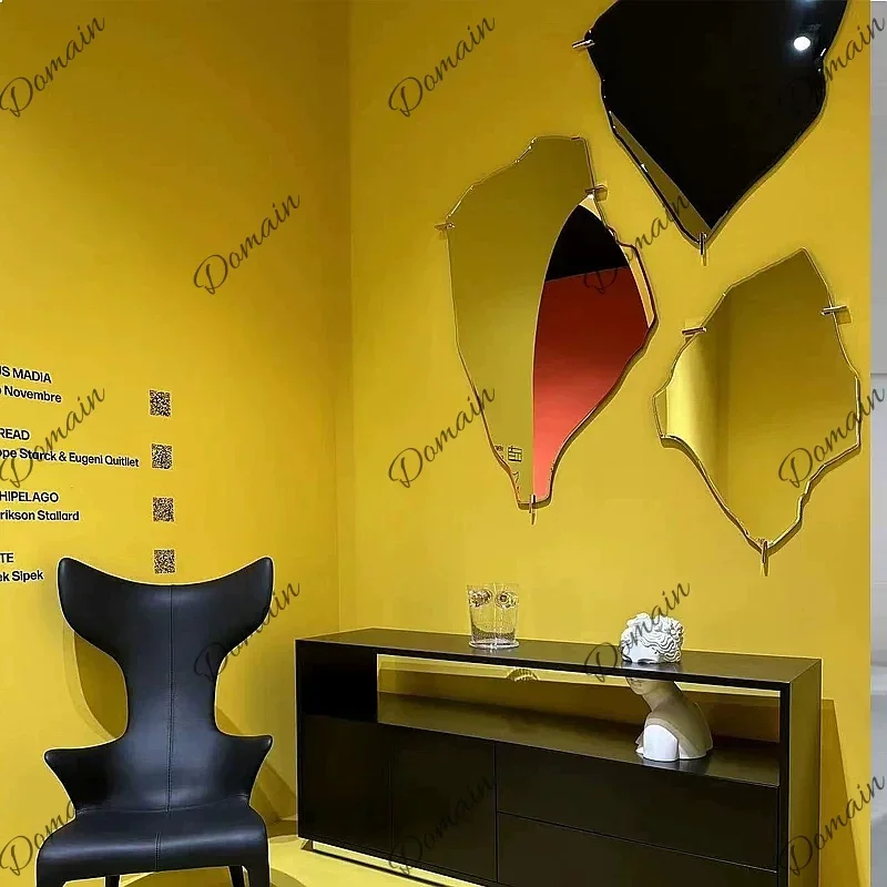 GV Modern simple wall mirror handmade special-shaped irregular art bathroom mirror living room enigma mirror B