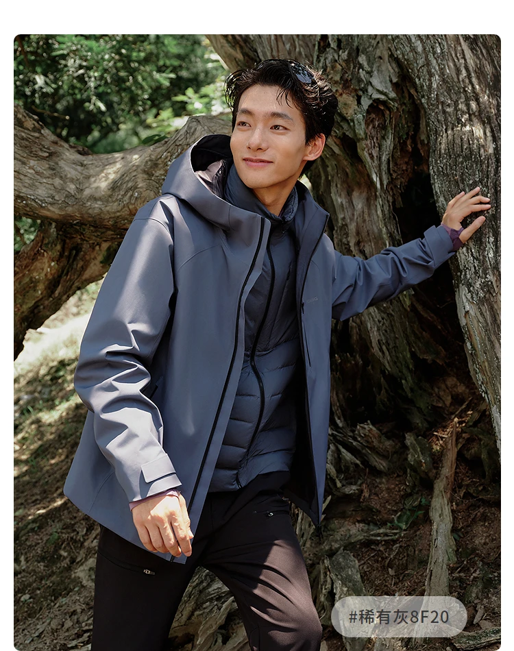 BOSIDENG 3‑In‑1 Outdoor Jacket 90 Goose Down 700+ Fill Power Detachable Liner Temperature Control Hooded Coat