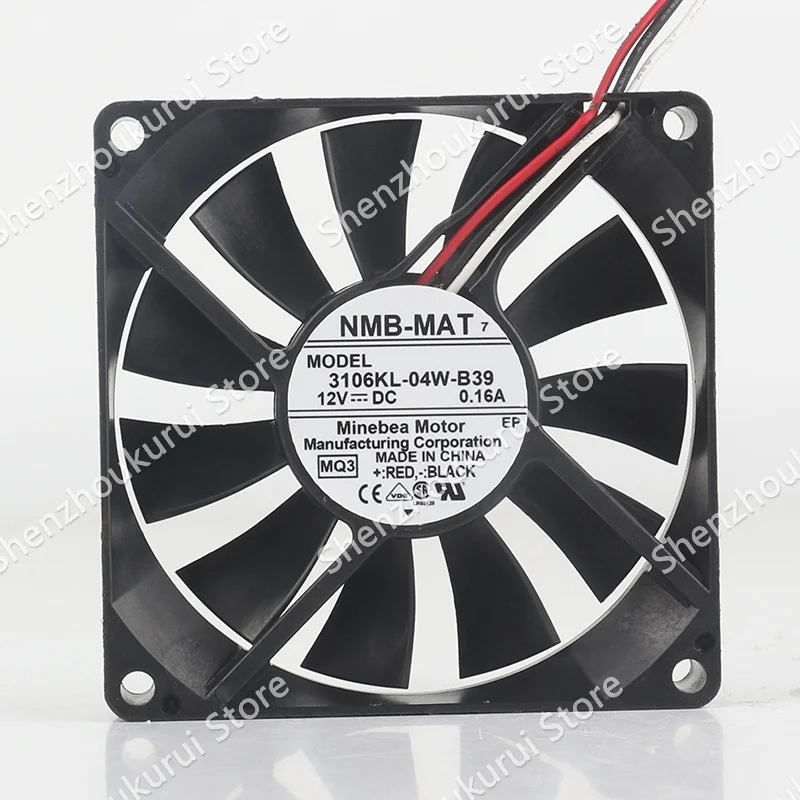 

New Original NMB DC 12V 0.16A AC EC 8015 8CM Power Supply Dual ball bearing Mute three-wire 3106KL-04W-B39 Cooling fan