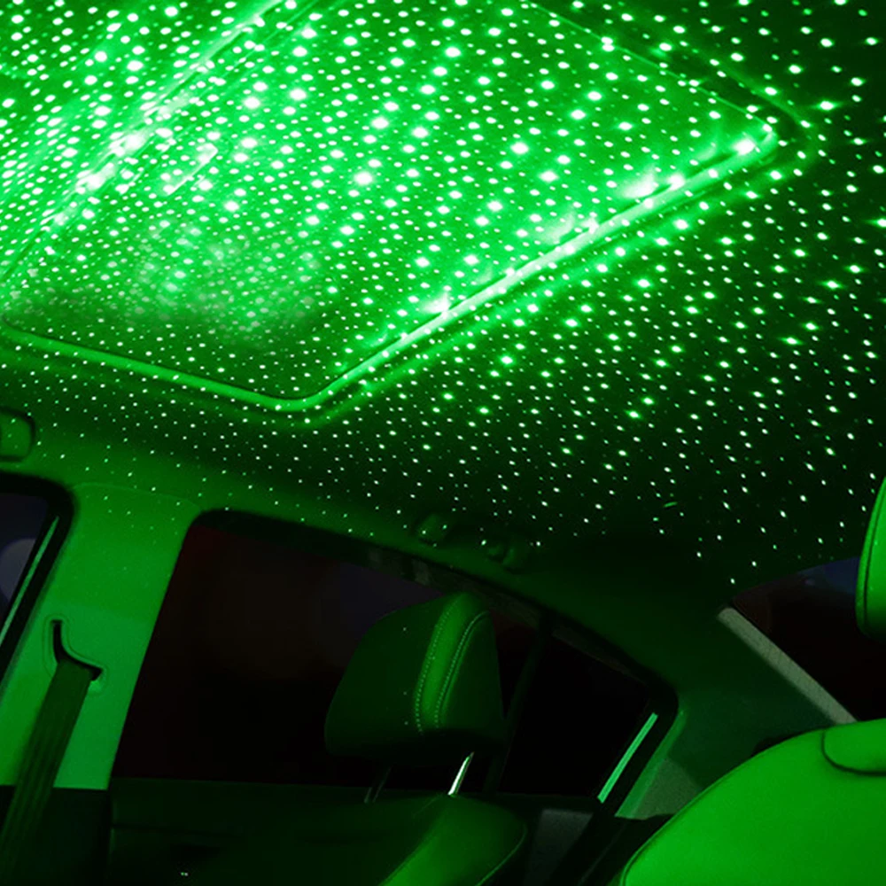 

USB LED Green Car Roof Star Night Interior Light Atmosphere Galaxy Lamp Projector 2500 - 3000 K Warm Green Babysbreath/Cloud