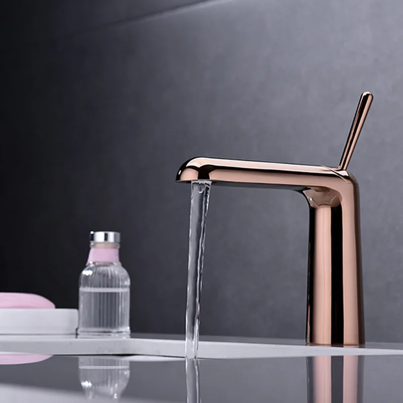

Basin Faucets Chrome/Gun Gray/Black/White/Gold Hot and Cold Rocker Washbasin Faucet Copper Sink Taps Bathroom Accessories