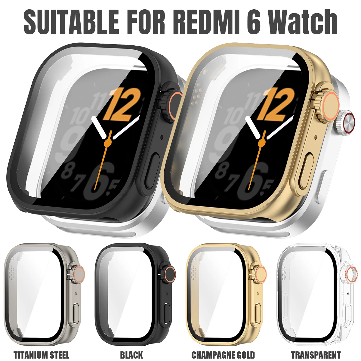 Glas+PC-Gehäuse für Xiaomi Redmi Watch 6, Displayschutzfolie, kratzfeste Folie, Stoßfänger, harte Schutzhülle für Redmi Watch 6 Shell – Detail 1