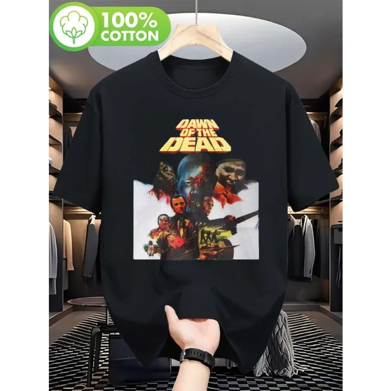 Camiseta retro de la película Zombie de 1978 - Diseño de póster de la película Romero, con llamativas figuras de zombies y arte icónico de películas de terror