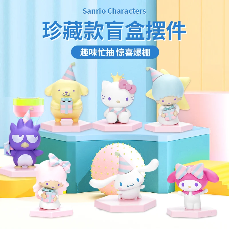 

Sanrio Figures Collection Bad Badtz-maru Cinnamoroll Melody Kuromi Little Twin Stars Hello Kitty Dolls Ornaments Blind Box