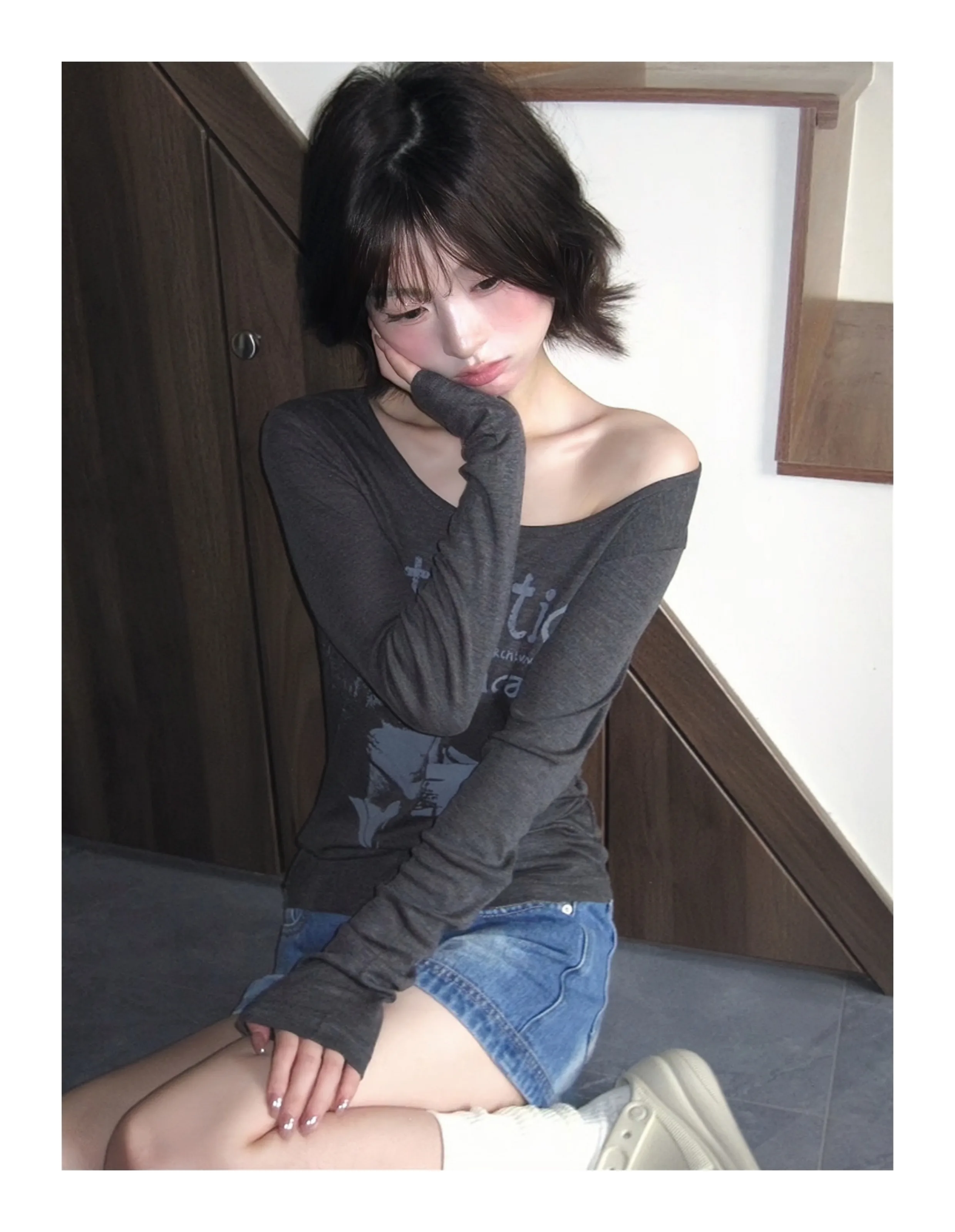 Tonngirls Y2k Vintage T-shirt Women Long Sleeve Print Graphic Tops Streetwear American Retro Grunge Tops E-girls 2000s Tshirts image 6
