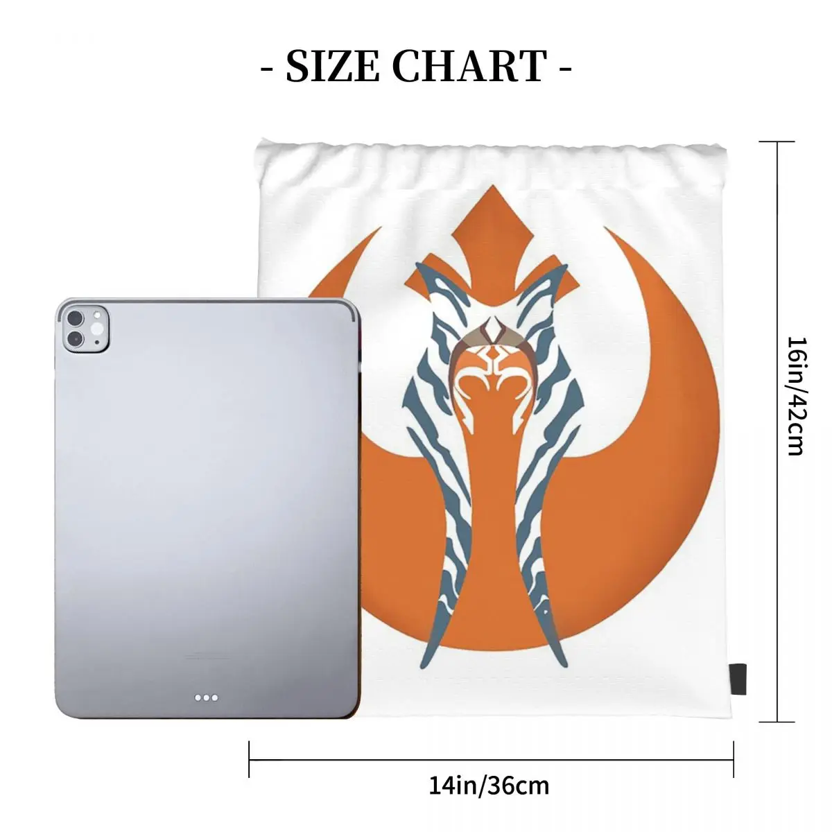 Ahsoka-mochila informal con cordón para hombre y mujer, bolso portátil con bolsillo para zapatos, para libros y estudiantes