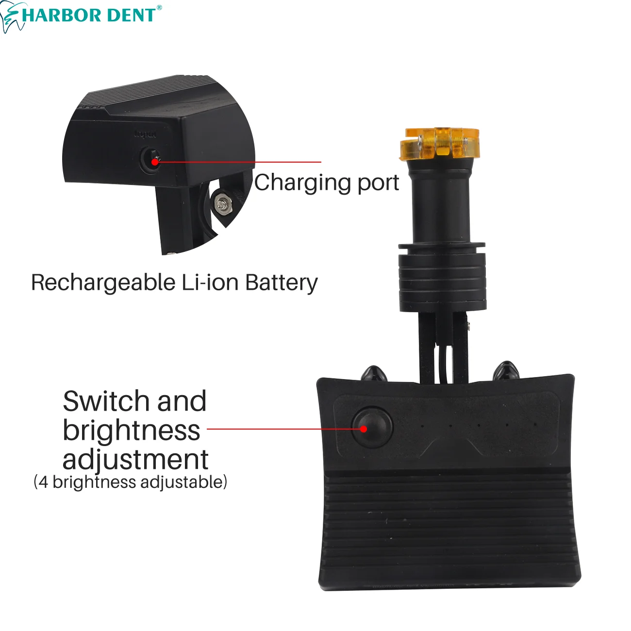 5W Wireless headlamp with Portable Optical Filtert for Dentist Loupe Lab Medical Magnifier