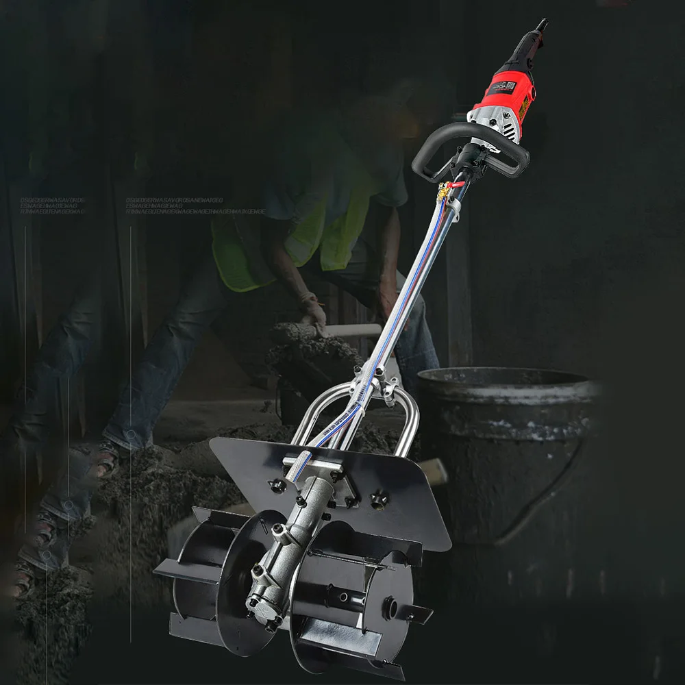220V เครื่องผสมซีเมนต์ เครื่องผสมคอนกรีต เครื่องผสมเถ้าปูน เครื่องผสมไฟฟ้ามือถือ 6 สปีด พร้อมของขวัญ