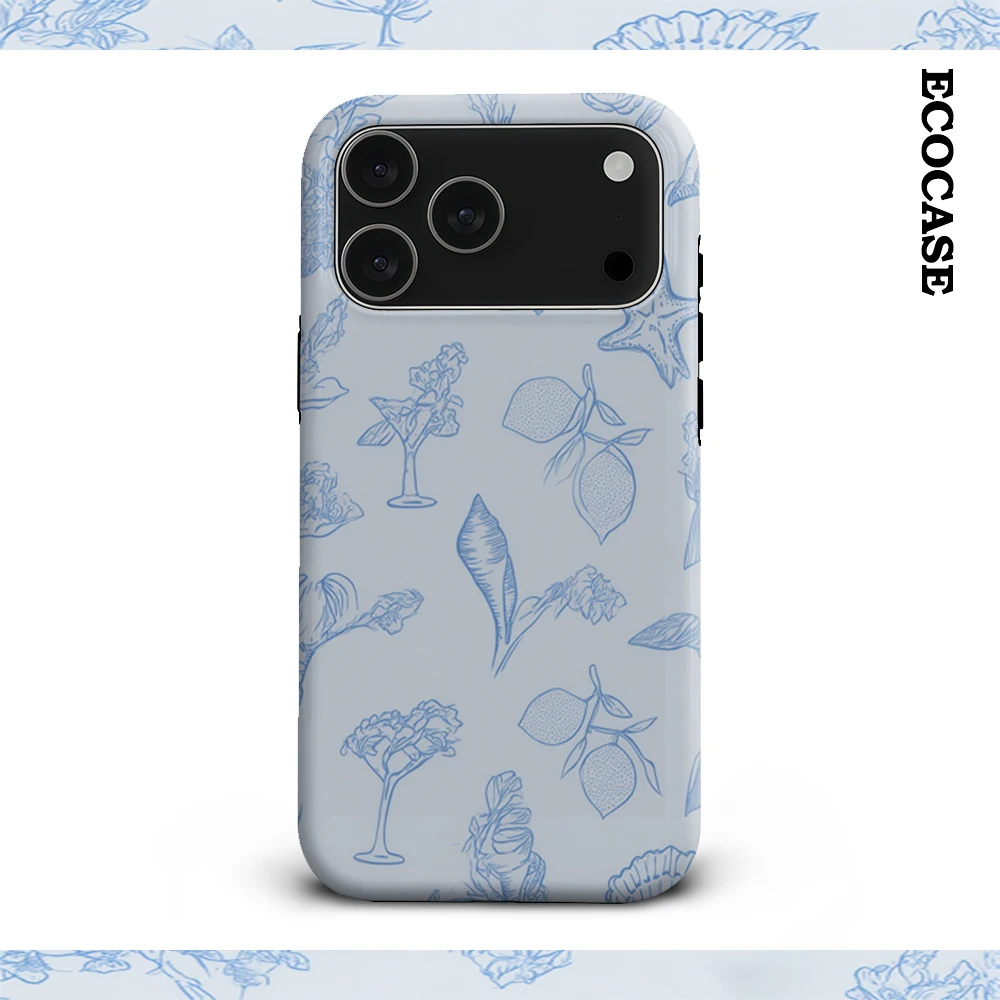 Küste und Blumen IPhone 17 Must-Haves Handyhülle für IPhone 17 16 15 14 13 12 11 Pro Max Plus Doppelschichtige Rückseite
