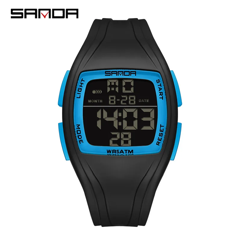 2023 New Model Sanda 9054 Multiple Function Barrel Shape Waterproof Electronic Movement Outdoor Sports Teenagers Wrist Watch