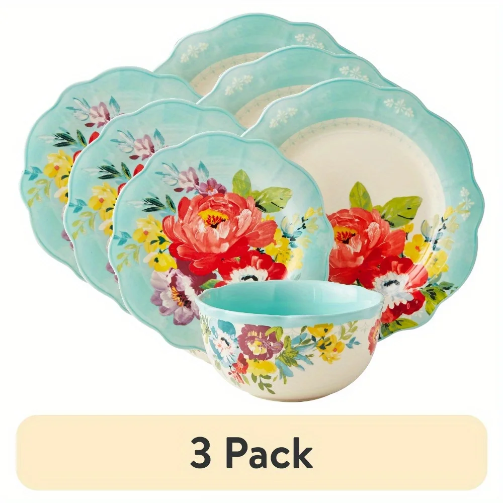

(3 упаковки) Набор посуды Sweet Romance Blossom из 12 предметов
