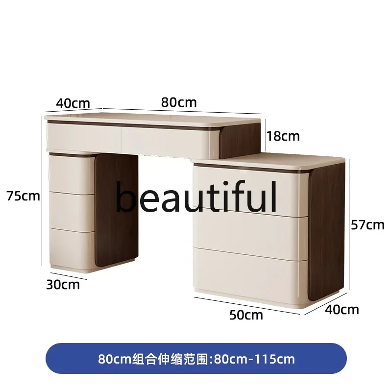 E153 New dresser Italian minimalist bedroom solid wood makeup table chest integrated small apartment makeup table
