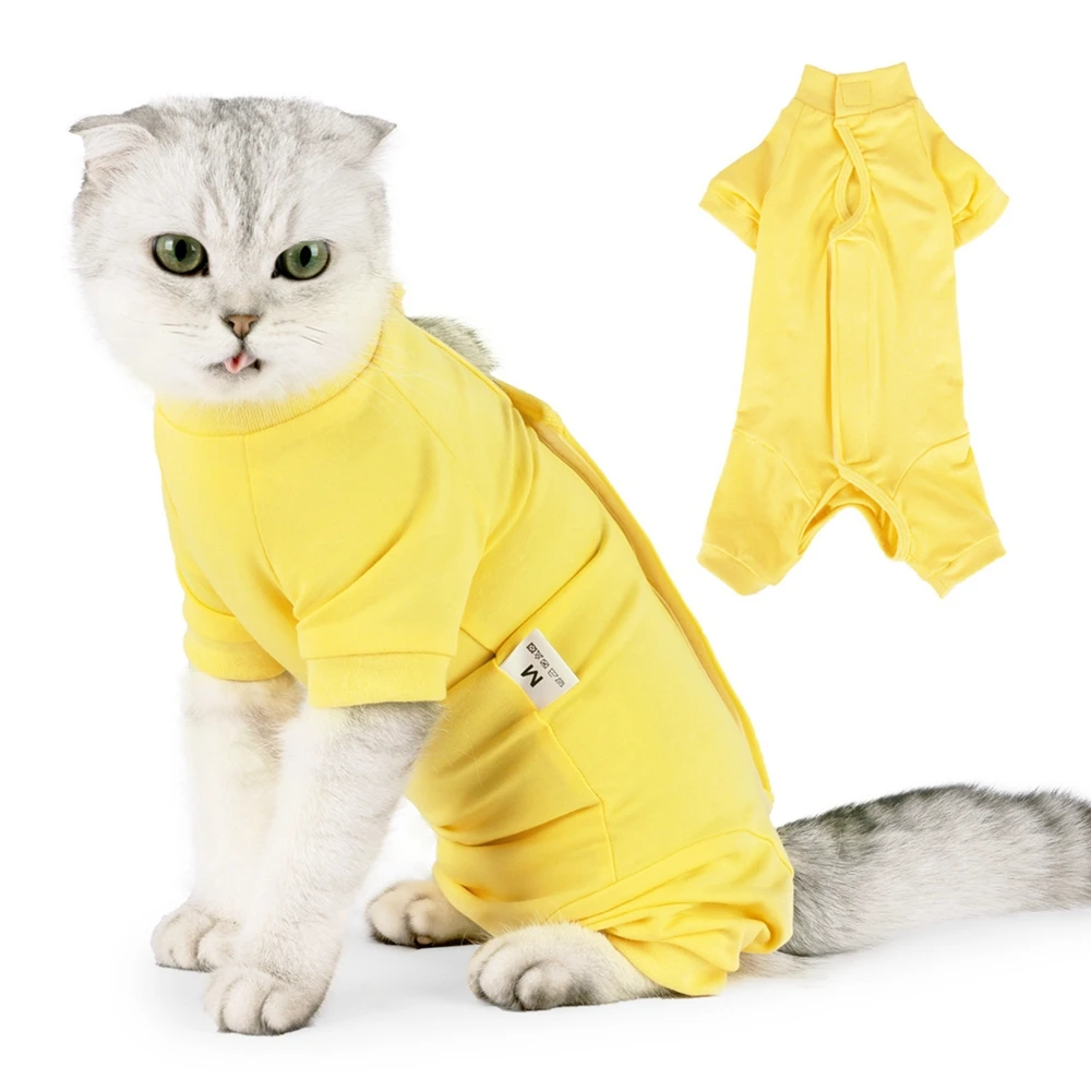 Cat Recovery Suit Dog Onesie After Surgery Wear Wounds Anti Licking E-Collar Cone Alternative Pajamas Bodysuit Prevent Shedding